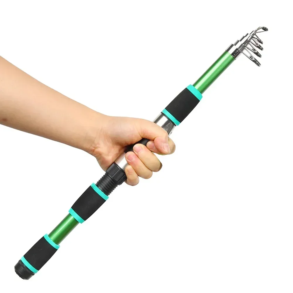 Caña de pescar con señuelo telescópico, herramienta de viaje de agua dulce y salada, giratoria, FRP, fibra de carbono, 2,7/2,4/2,1/1,8 M - imagen 4