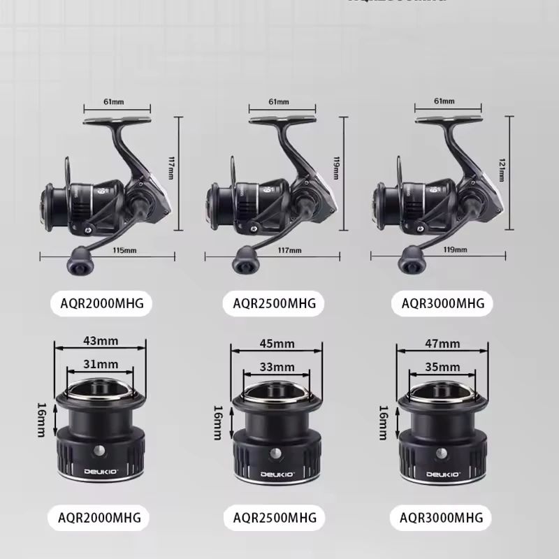 Carrete de pesca giratorio ligero DEUKIO, 6 + 1 rodamientos de bolas, cuerpo de fibra de carbono de arrastre de 8kg, antiagua de mar para bobina de pesca de agua salada - imagen 2