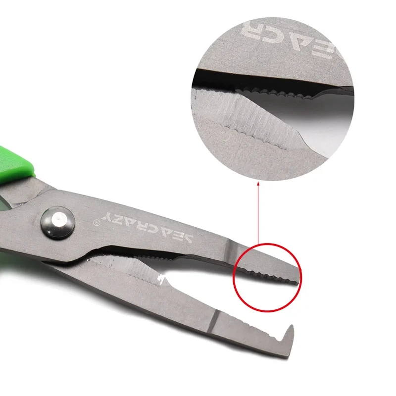 ZYZ tijeras de pesca multifuncionales, alicates de pesca portátiles ultraligeros de acero inoxidable Chapado en titanio, herramienta de aparejos - imagen 4