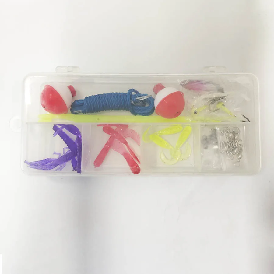 Kit de Señuelos de Pesca, 1 caja/41 Uds., kit de equipo de pesca con caja de aparejos aprobada para lubina, trucha, Panfish, configuración preinstalada para agua dulce - imagen 2