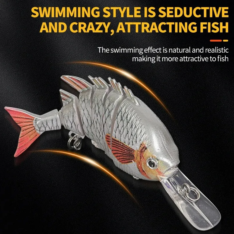 Juego de señuelos de pesca duros realistas, multisegmentos, 3 piezas, 100mm, para lubina, Walleye, trucha - imagen 2