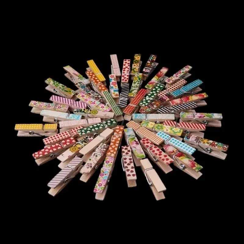 50 unid/set de Clips de madera Natural duraderos para foto, pinzas para ropa, alfileres para lavandería, Clip para manualidades DIY, Clip para fiesta de boda, decoración del hogar - imagen 4