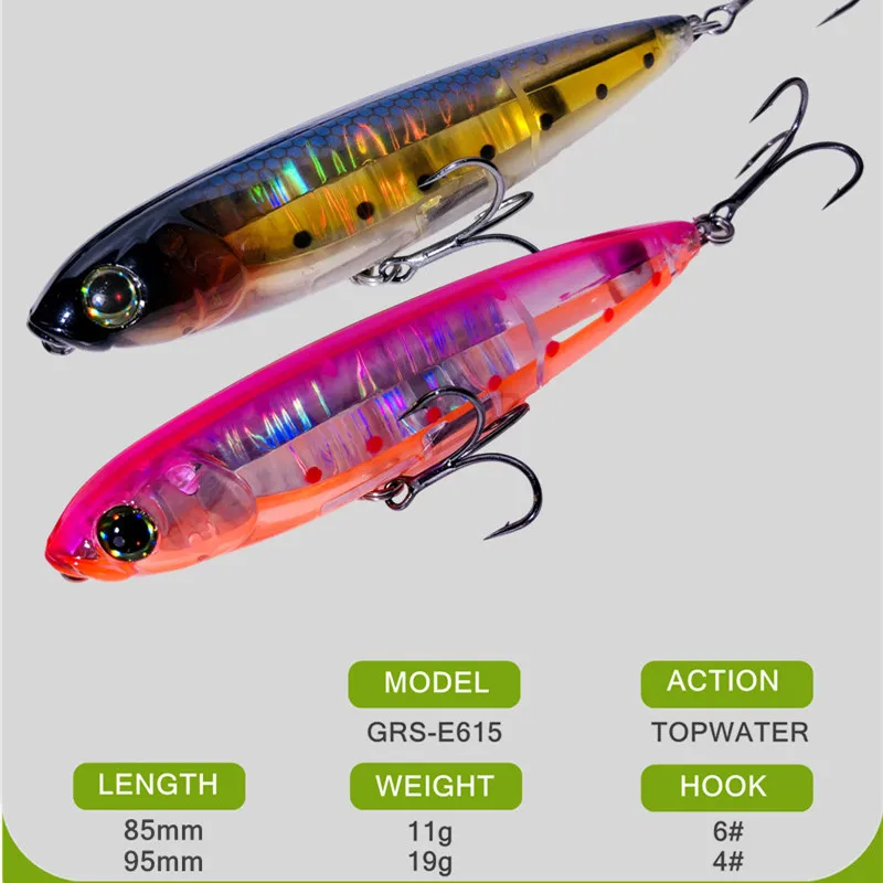 GREENSPIDER-señuelo de pesca de superficie, cebo duro Artificial para agua salada, 85mm, 11g, 95mm, 19g - imagen 3