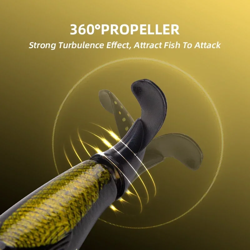 Señuelo de pesca Topwater, 100mm, 16,8g, Whopper Popper, cebo Artificial, Plopper duro, cola giratoria suave, aparejos de pesca - imagen 5