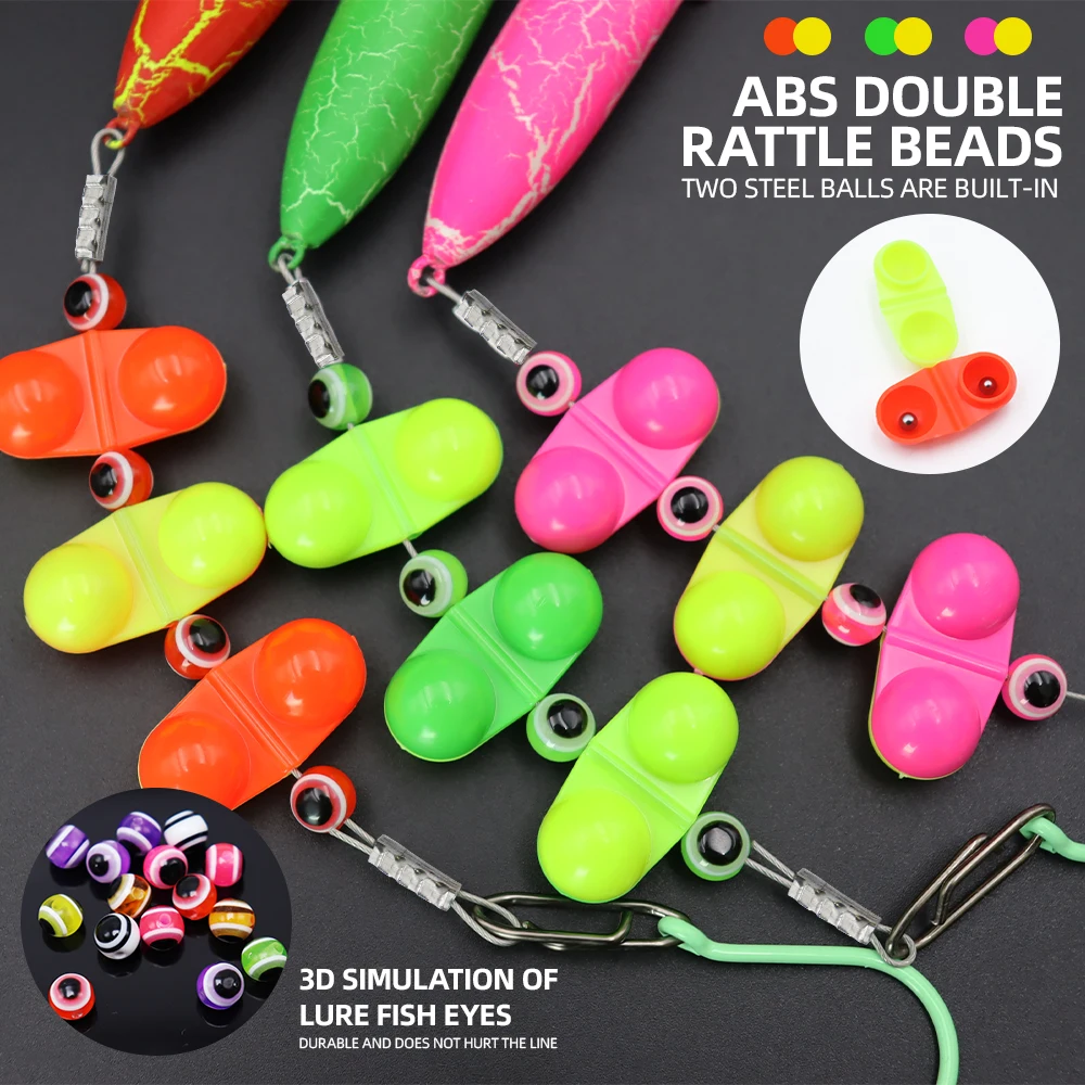 ZYZ 1 pieza de aparejos de bagre con 6/0 #   7/0 #   8/0 #   Ganchos circulares luminosos, cebo falso, flotador y cuentas de timbre, Ideal para cebo de pesca de bagre - imagen 5