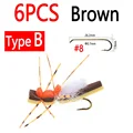 6pcs Brown Type B
