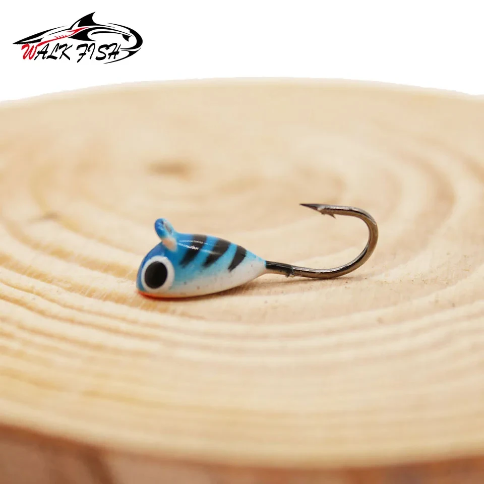 WALK FISH-cebos de pesca en hielo con forma de ballena, anzuelos de cabeza de plomo de 6 piezas, 2cm, 1,8g, aparejos de pesca Jigging - imagen 3