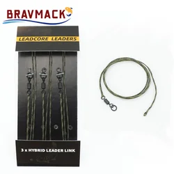 3pcs/set Carp Fishing Accessories Ready Leadcore Swivels Quick Change 12 Strand Braid Hooklink