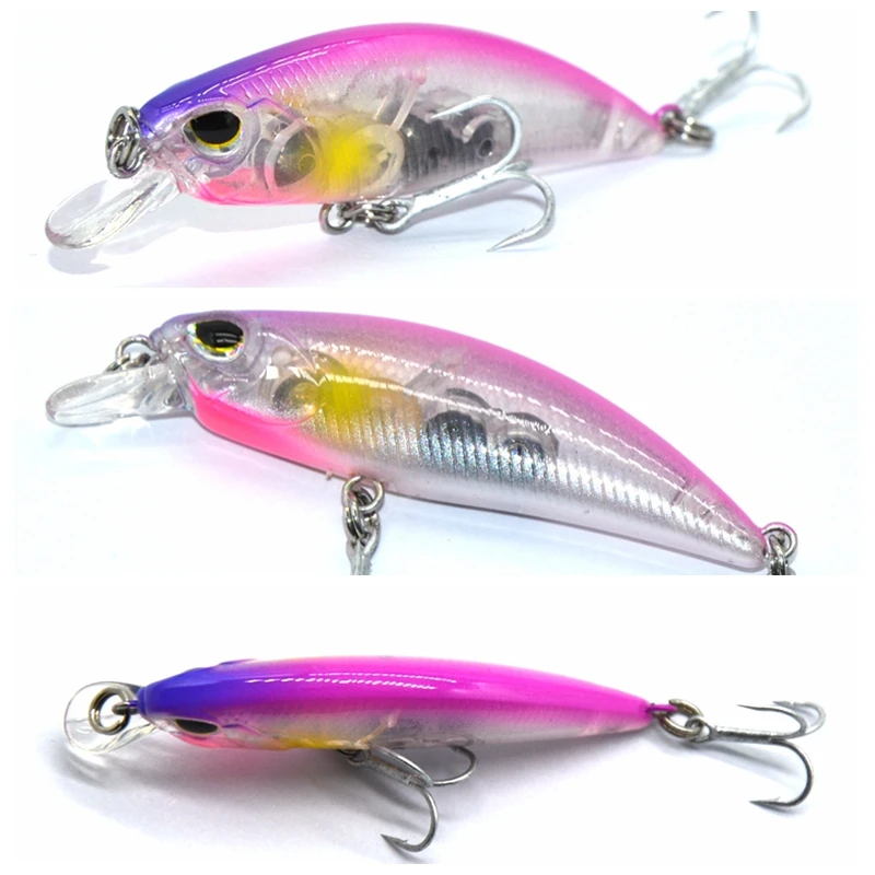 TAKEDO 5CM 4G Minnow Bait Pesca en el mar Señuelo hundido cebo duro con 12 #   Anzuelos triples Wobbers Crank Baits para trucha bajo - imagen 2