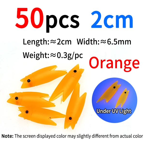 50pcs orange 2cm