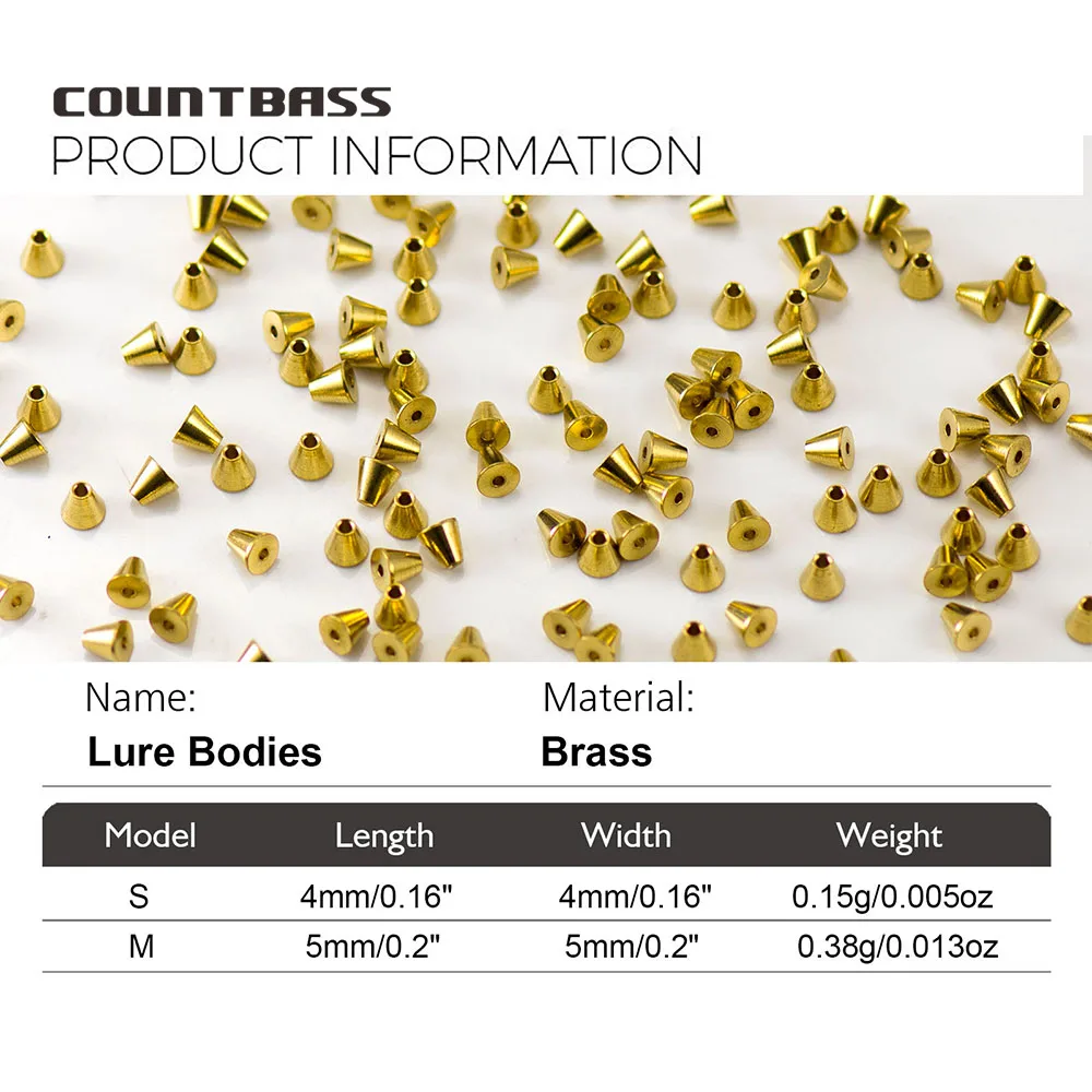 Cabezales cónicos Countbass - Latón macizo para spinners y buzzbaits - imagen 2