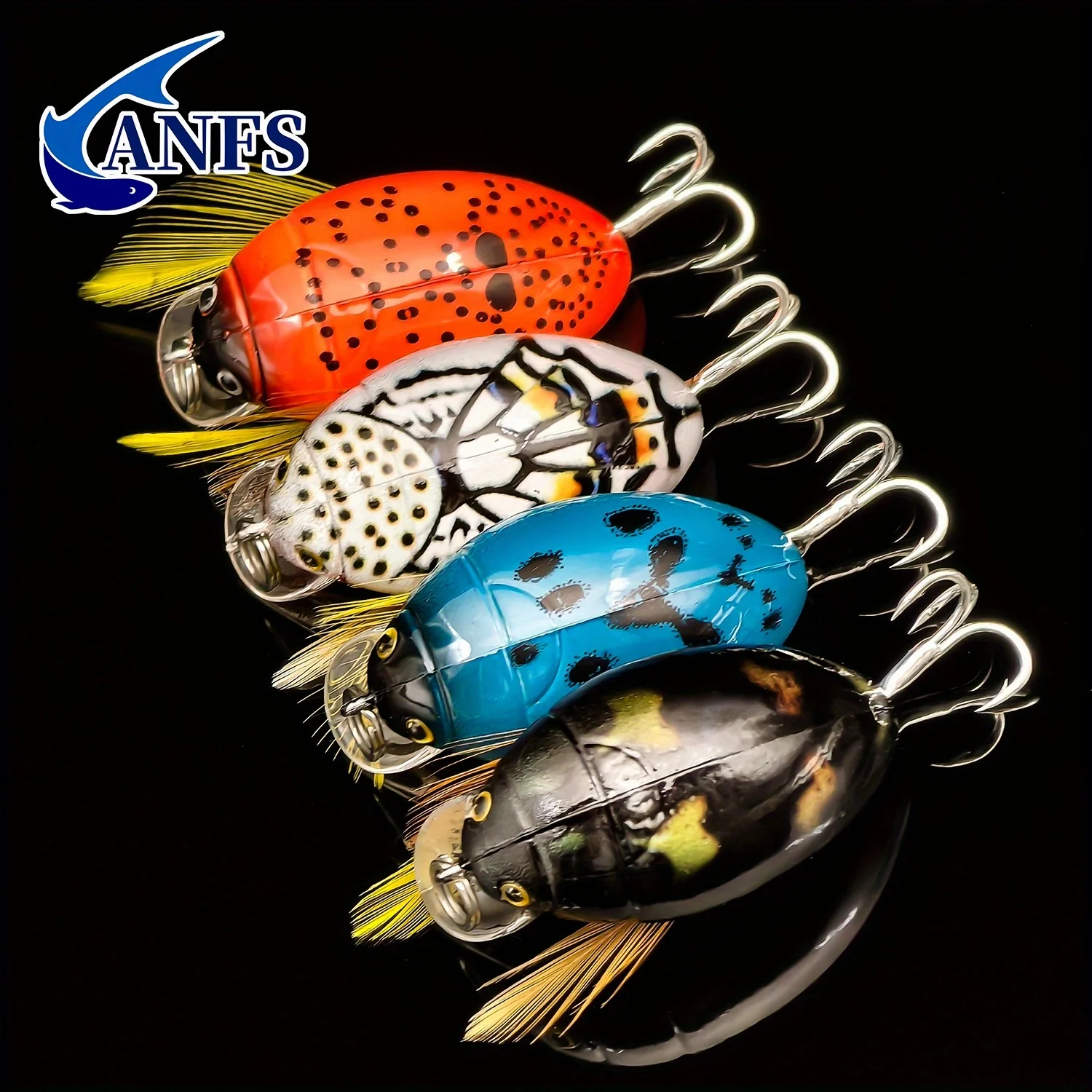 ANFS Juego de Señuelos de Pesca -4 Piezas de Cebo Artificial para Bar, Trucha - Kit de Crankbait Multicolor para Pesca en Agua Dulce y Salada - imagen 3
