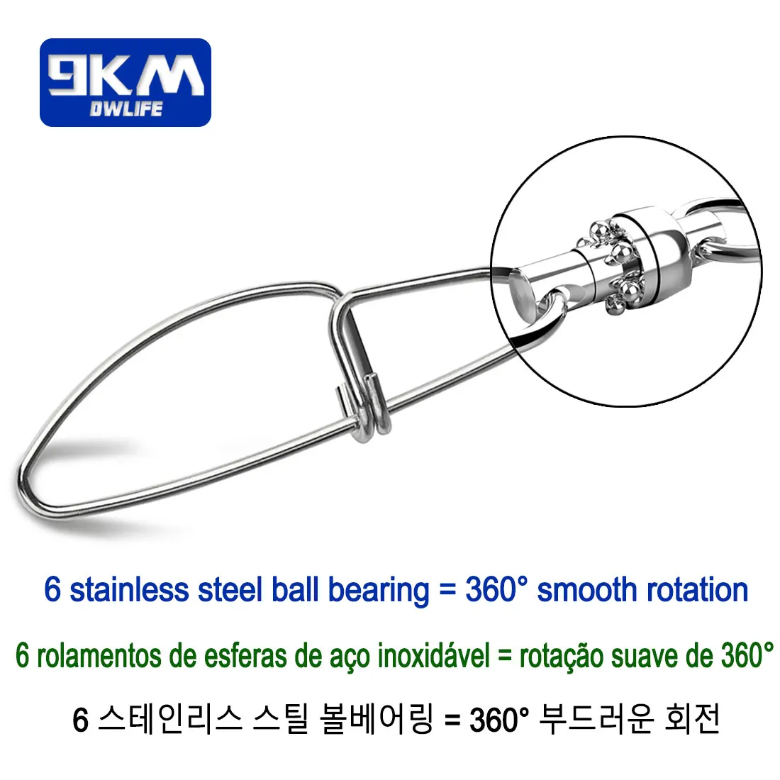 20 ~ 100 Uds. Giratorios rodamiento de bolas de pesca enclavamiento rodante Snap conector giratorio de pesca de acero inoxidable # 0- # 8 broches de bloqueo cruzado - imagen 4