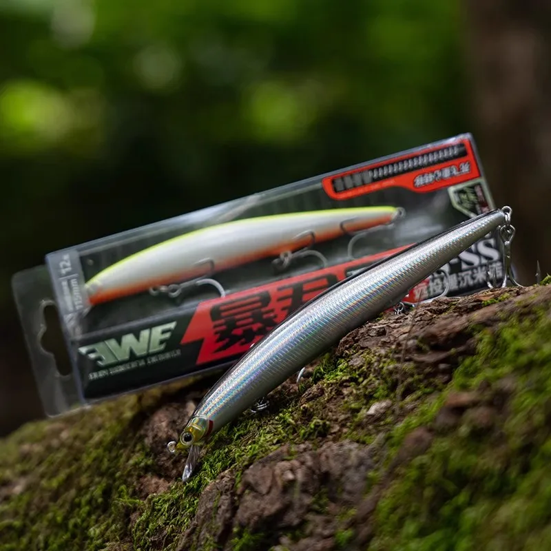 Nuevo 2025 EWE BAOJUN3 S115/125/140/155S señuelo de pesca Minnow de hundimiento lento Jerkbait 12g/15.5g/22g/25g Wobbler cebo duro Artificial - imagen 3