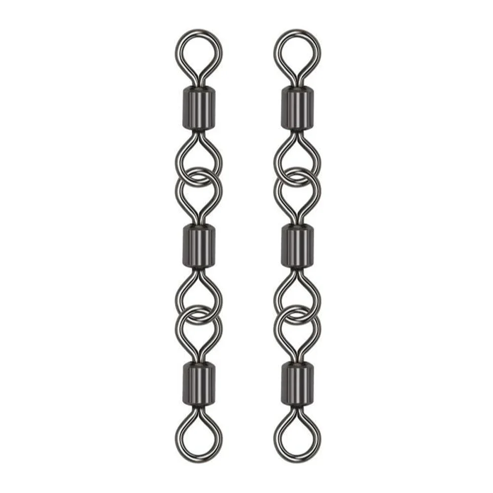 Giratorios triples con clip conector para pesca en agua salada - imagen 3