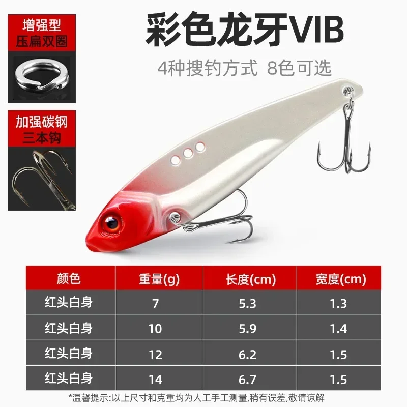 1 Uds 7g 10g 12g 14g Metal VIB señuelo de pesca vibración ojos 3D manivela señuelos invierno hundimiento cebo duro Swimbait aparejos de pesca - imagen 5