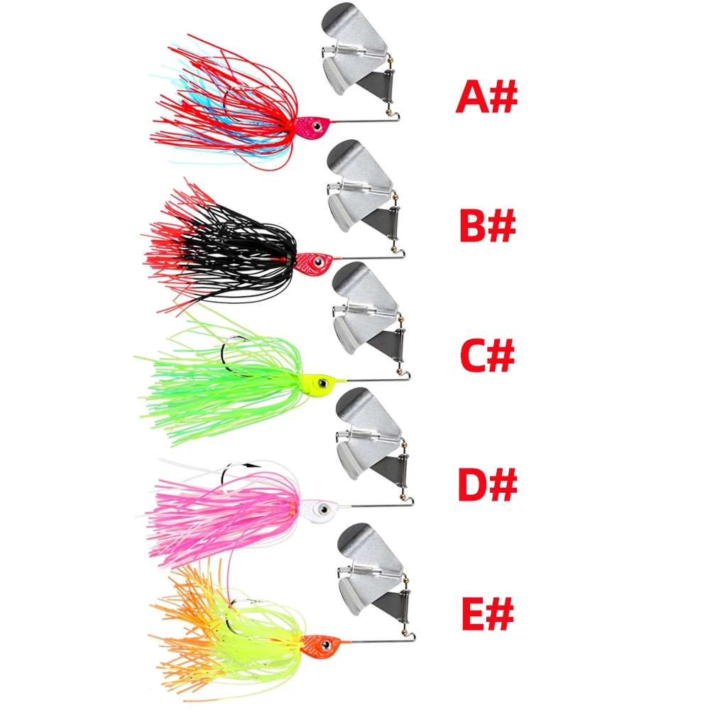 Señuelos de pesca Spinnerbait de 14,5g, pesca de lubina, Buzzbait, lubina Multicolor, trucha, salmón, cebos giratorios de Metal, plantillas de natación - imagen 5