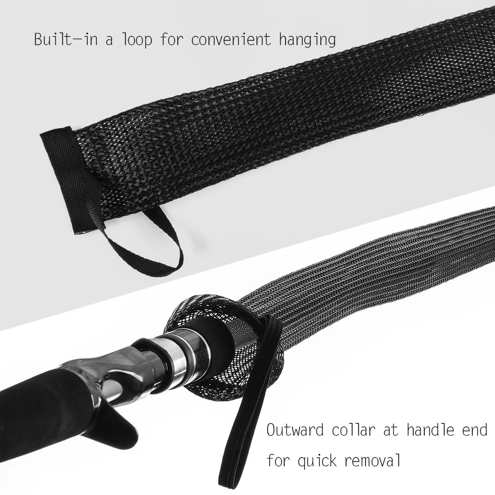 Cubierta para caña de pescar, funda para caña giratoria, calcetín para caña de pescar, guante para caña de pescar, cubierta protectora para tubo de red de hielo - imagen 4