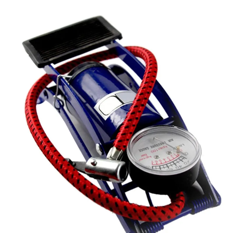 Mini bomba de aire portátil para bicicleta con manómetro de presión de neumáticos, bomba antideslizante de acero de alta presión para coche, bicicleta, MTB - imagen 5