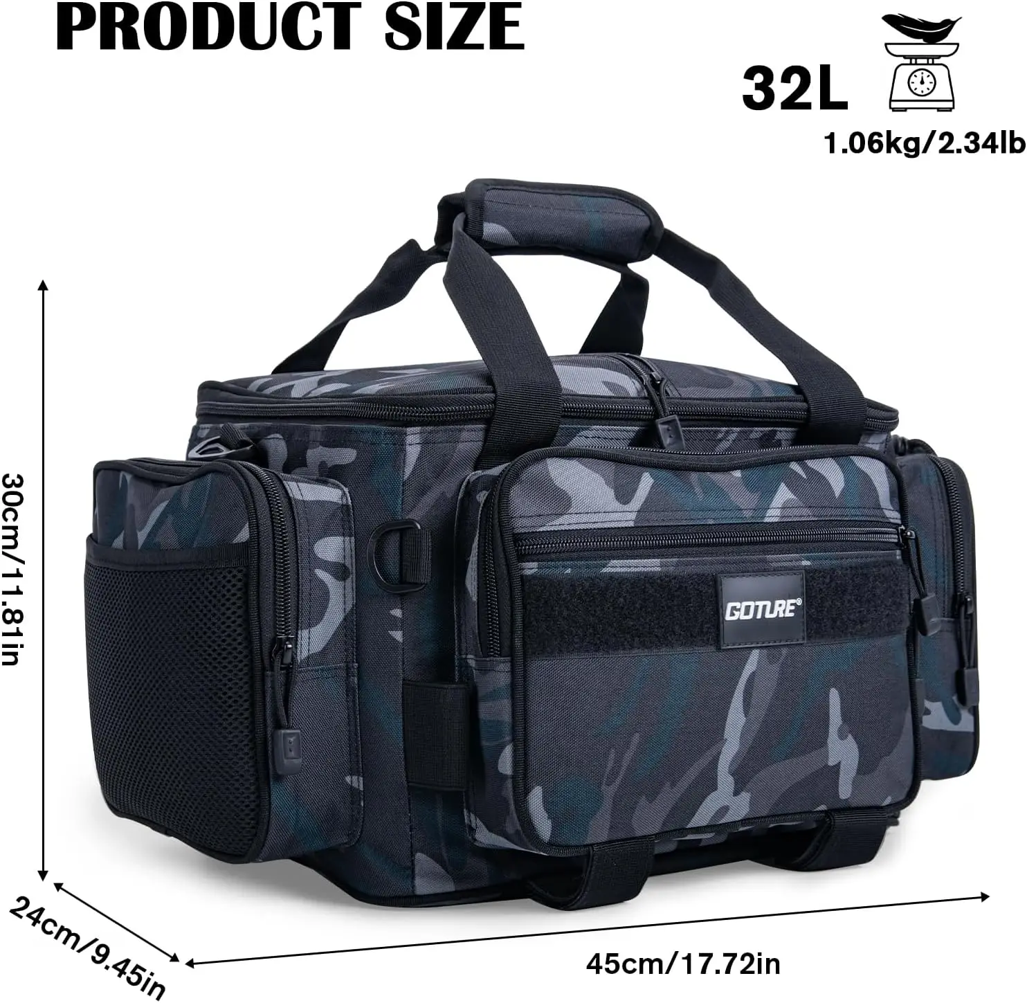 Goture Bolsa de aparejos 600D – Impermeable con correas de caña - imagen 2