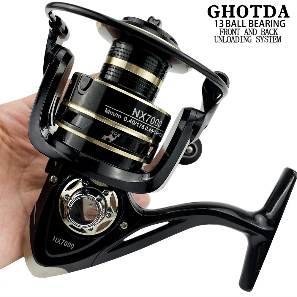 GHOTDA-carrete de pesca giratorio 13BB, 5,2: 1, 4,7, 2000, 3000, 4000, 5000, 6000 - imagen 5