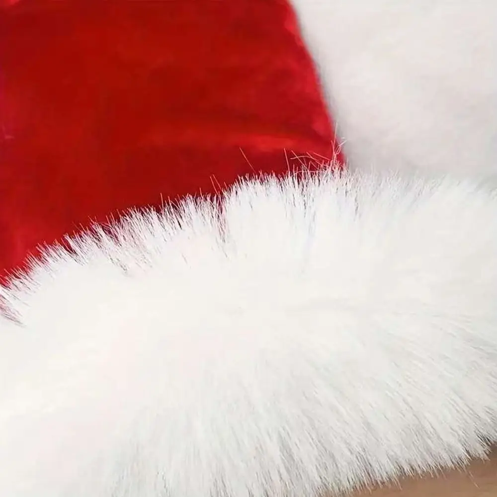 Moda con adorno de piel sintética guantes rojos navideños guantes cortos suaves para vacaciones guantes de terciopelo hombres mujeres - imagen 2