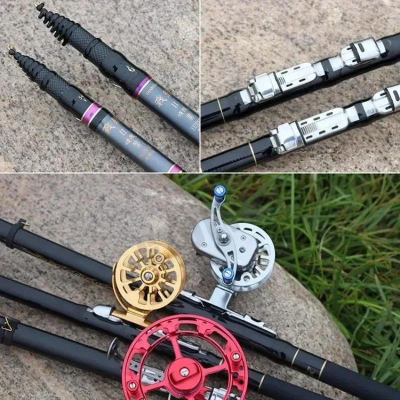 Caña de pescar de posicionamiento ajustable de 3,6 M-10M, caña de pescar telescópica portátil de carbono, caña de pescar dura ultraligera - imagen 5