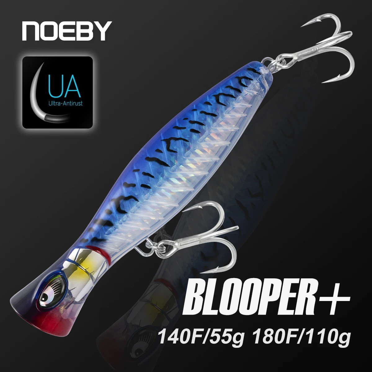 Señuelo de pesca Noeby Blooper + Popper 140mm 60g± 180mm 117g± tecnología de armadura de cristal señuelo de pesca de agua salada reforzado con espina de pescado - imagen 2