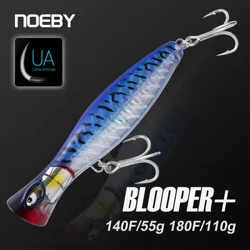 Señuelo de pesca Noeby Blooper + Popper 140mm 60g± 180mm 117g± tecnología de armadura de cristal señuelo de pesca de agua salada reforzado con espina de pescado