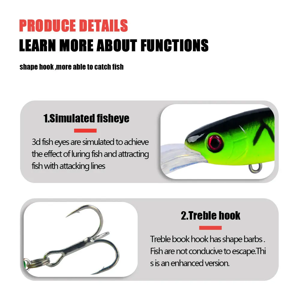 Señuelo de Pesca de pececillos, anzuelos de Pesca de 10CM y 8G, aparejos Wobbler, Crankbait, cebo duro Artificial de Japón, Swimbait, 1 unidad - imagen 4