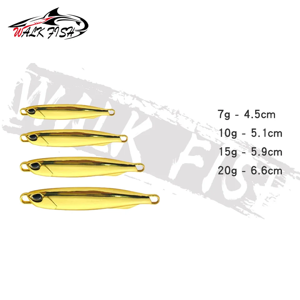 WALK FISH Señuelos de Pesca de Metal con anzuelos, Señuelos de Pesca galvanizados, cebo de lubina de caballa, cuchara, 7g, 10g, 15g, 20g, 1 pieza - imagen 2