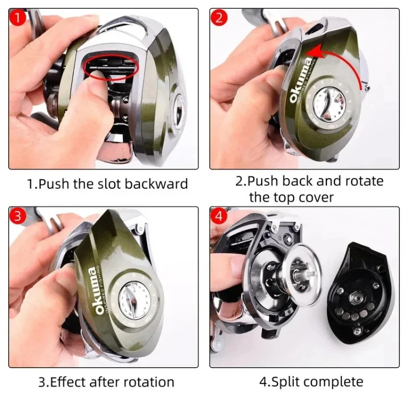 Nuevo carrete de copa de alambre de metal OKUMA 10,1: 1 carrete de pesca de alta velocidad de 10kg con potencia de arrastre carretes de pesca Baitcasting con forma de gota de agua - imagen 5