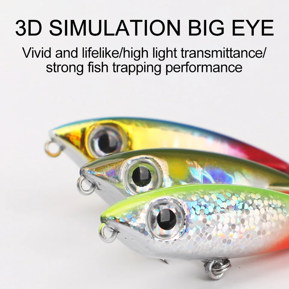 Señuelo duro de Pesca flotante, anzuelo triple de 50mm y 3,1g, Wobblers, ojos 3D, cebo duro para pececillos, Swimbait, 1 unidad - imagen 2