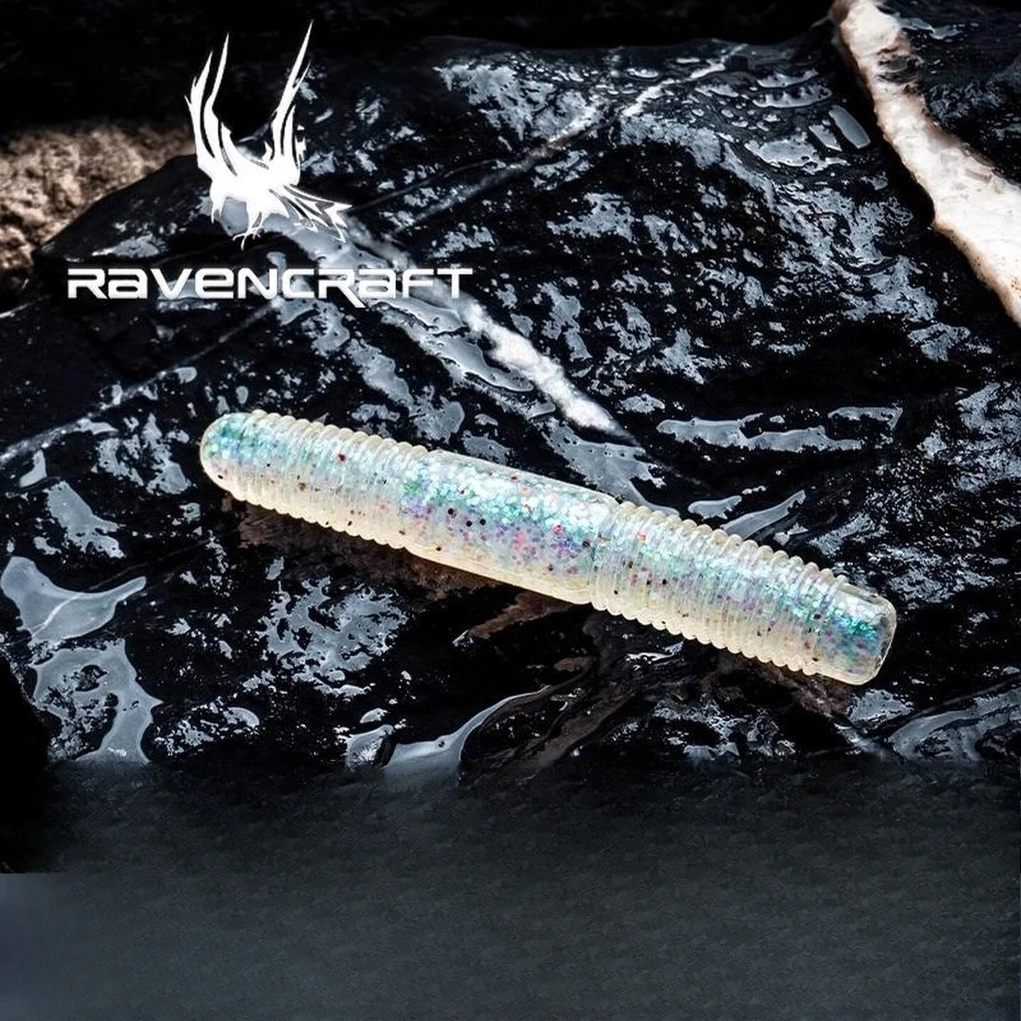 Ravencraft Pupae LuRE Senko – Cebo blando flotante negro Bass - imagen 2