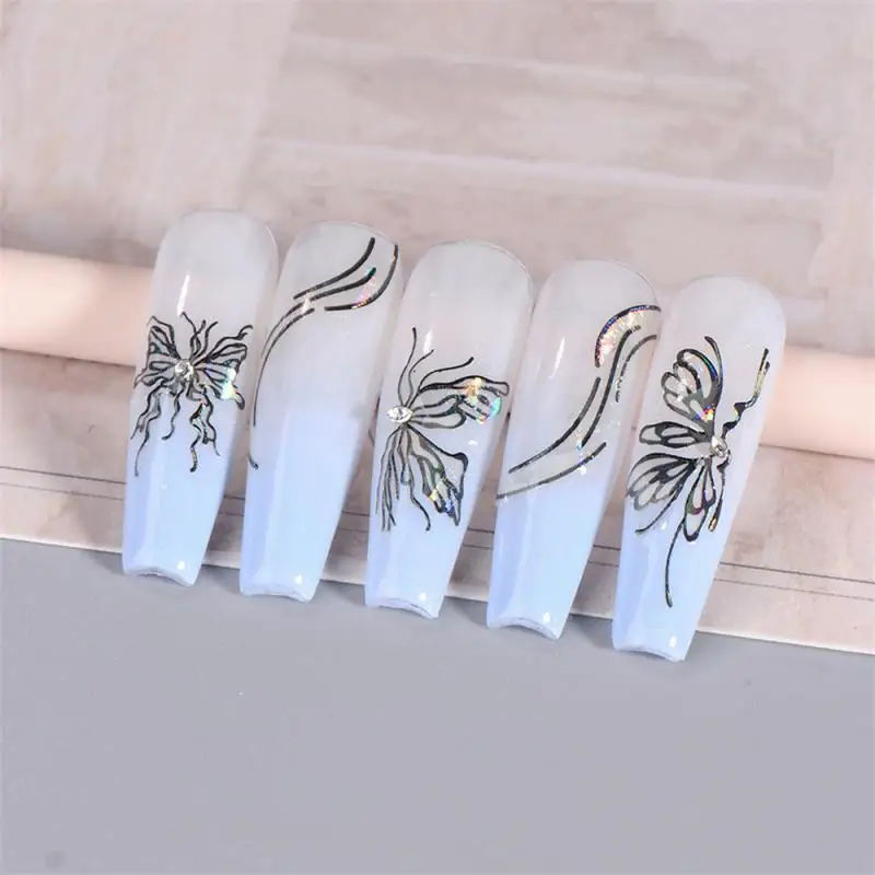 Pegatinas de diseño único para uñas, decoración de uñas en blanco y negro, líquido Astral, suministros y herramientas de manicura - imagen 4