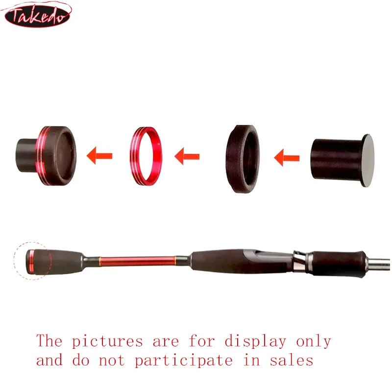 TAKEDO-Tope trasero y varilla de anillo de aluminio, componentes de construcción, tipo de extremos de PVC Gimble, reparación de bricolaje, piezas de caña de pescar, 27 # - imagen 4