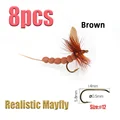 8pcs Brown Mayfly