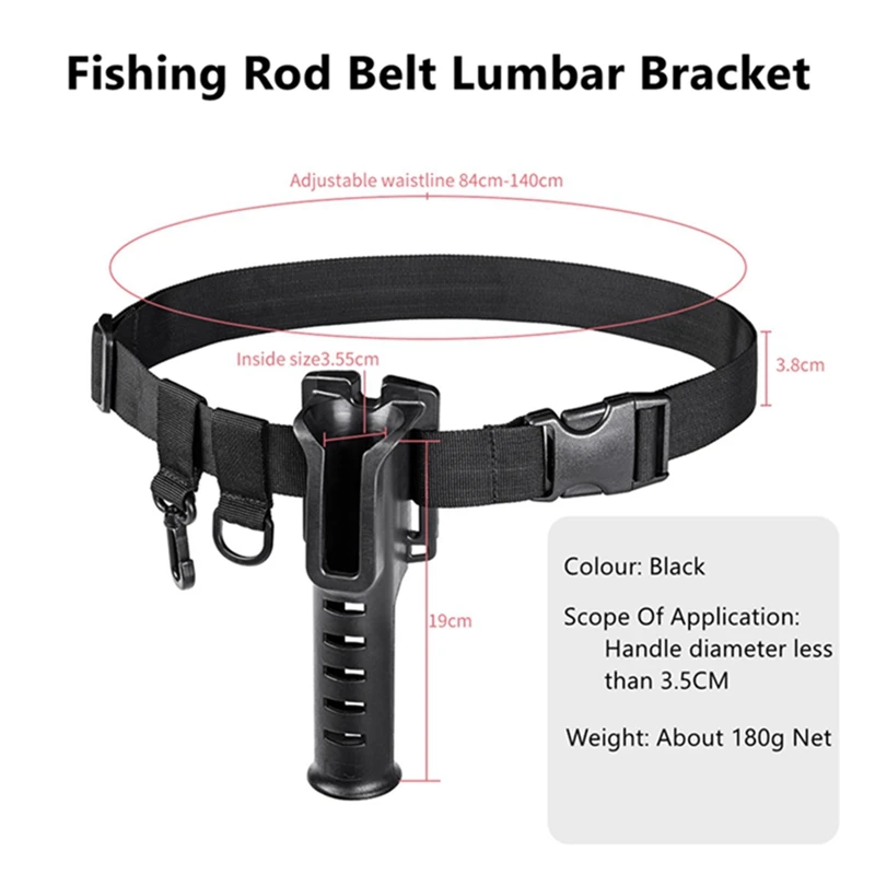 Soporte portátil para caña de pescar, cinturón ajustable de 80cm-140cm, herramientas de soporte para caña de pescar, equipo de pesca multifunción - imagen 3