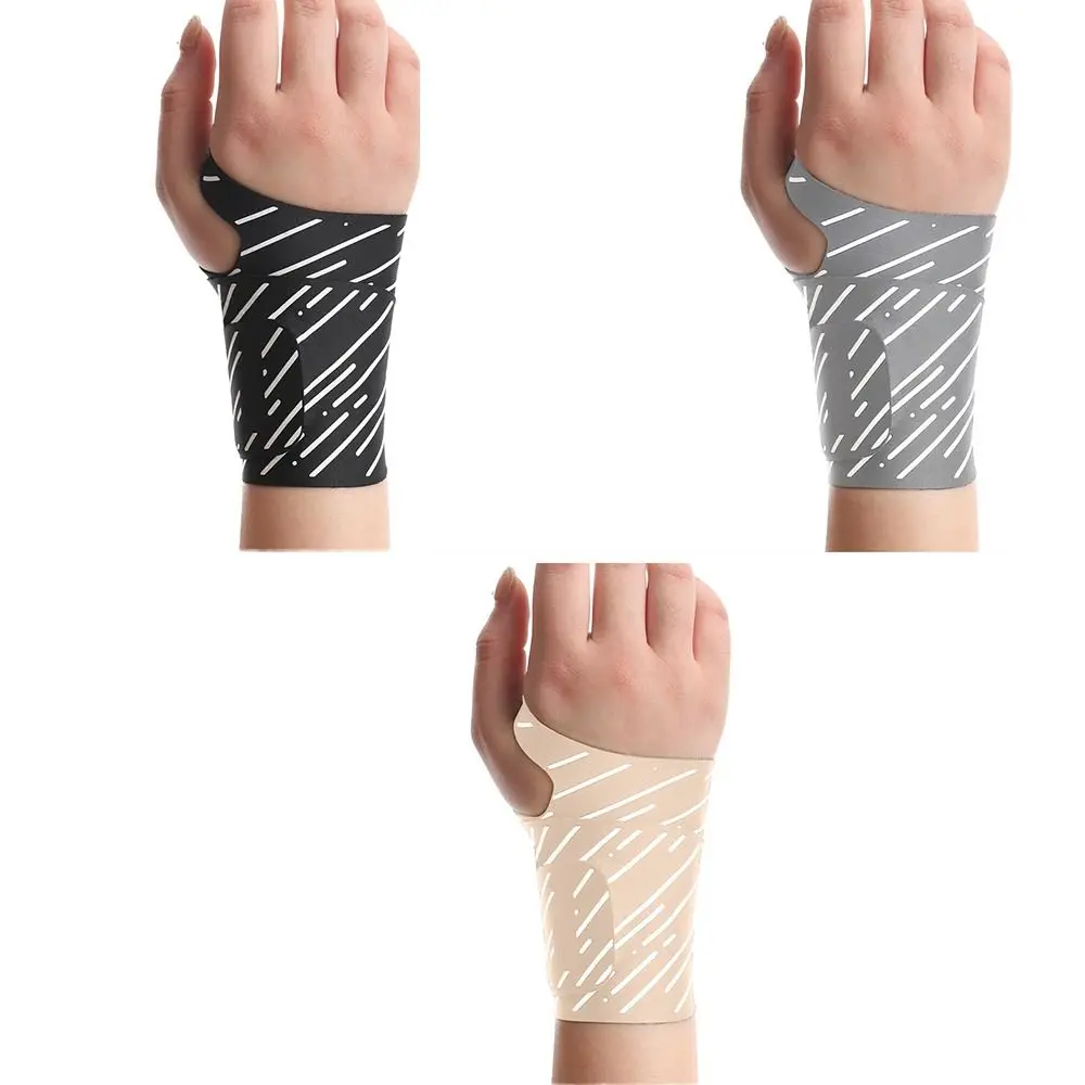 Muñequera deportiva de nailon y LICRA, ultrafina, con cinta de sujeción, funda protectora para pulgar, soporte de articulación ajustable, Unisex, 1 par - imagen 2