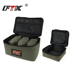 FTK Bolsa de aparejos de pesca con 4 bolsas pequeñas, bolsa de almacenamiento de señuelos y carretes de pesca, bolsa organizadora de aparejos de pesca