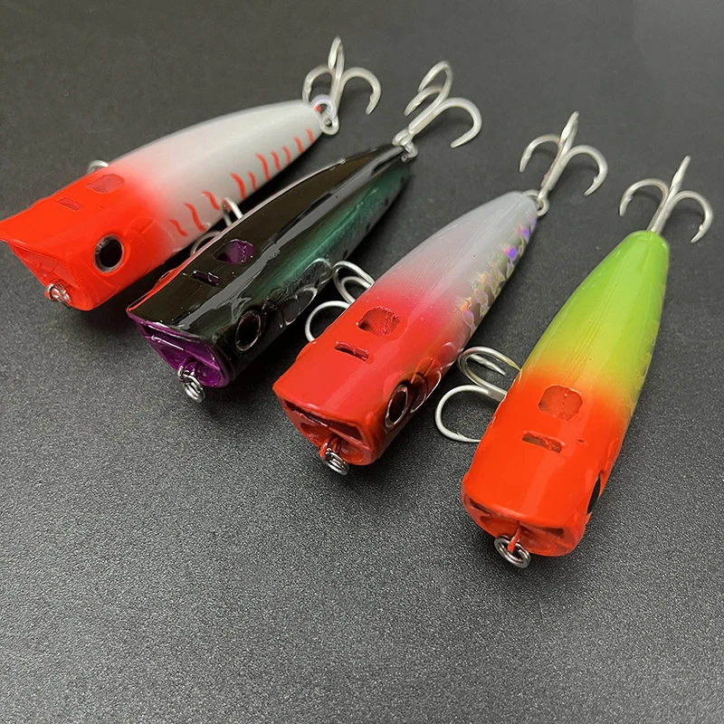 Señuelo de pesca Topwater Popper 90F, 95mm, 24g, Twitch Wobblers con pulverizador de agua, cebo duro Artificial flotante, Swimbait de lubina de agua salada - imagen 3