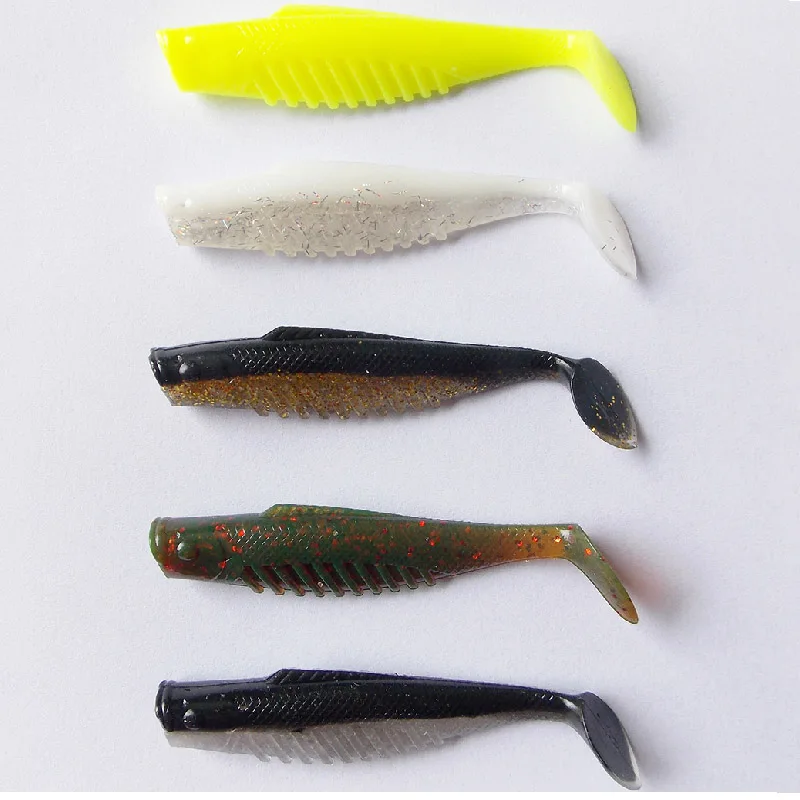 ESFISHING-Cebo de silicona de 80mm, cebo Artificial de plástico blando, aparejos de sales inyectadas, Swimbait, Señuelos de Pesca - imagen 4