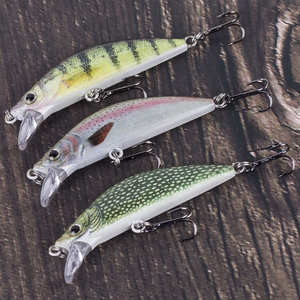 CCLTBA pequeño pececillo hundido 5,5 cm 5,5g Señuelos de pesca artificiales Wobble cebo duro Crankbait aparejos de pesca de pececillo de agua dulce - imagen 5