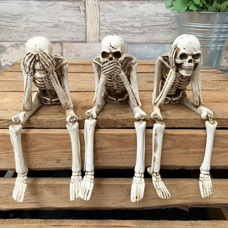 Esqueleto humano Halloween – Decoración gótica terrorífica para hogar - imagen 5