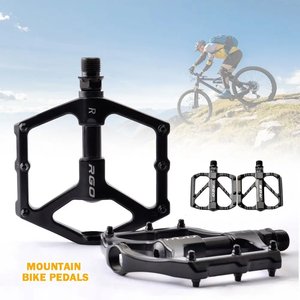 Pedales de bicicleta de aleación de aluminio, fáciles de instalar, antideslizantes, reemplazo de plataforma de pie de bicicleta, pedales de ciclismo negros, bicicleta de carretera MTB - imagen 2