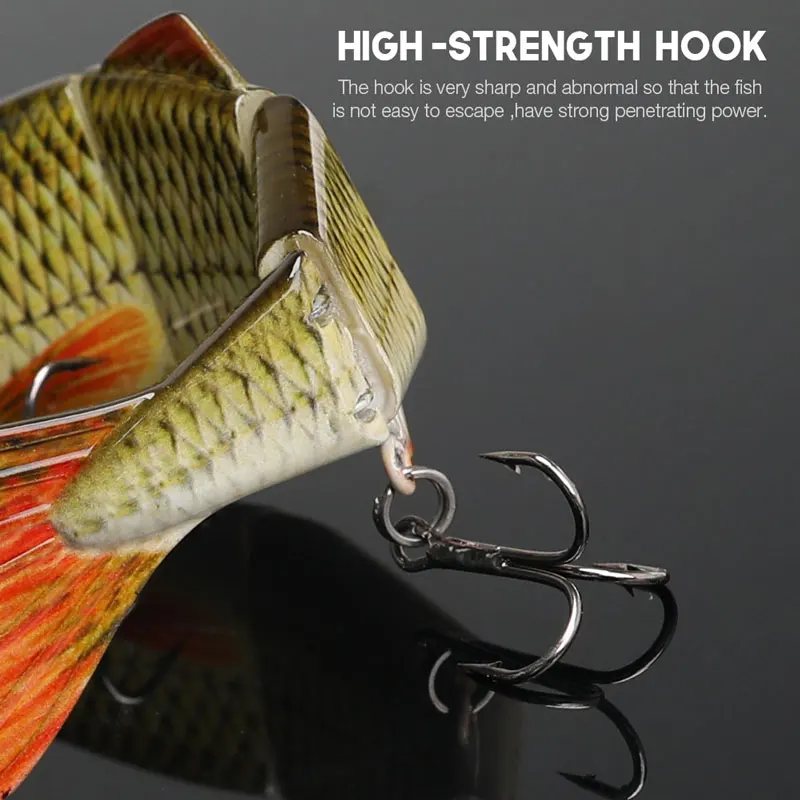 Señuelos de Pesca de 15cm y 35g, 4 segmentos, Swimbait, Crankbait, cebo duro con anzuelos artificiales, Wobblers de pesca, 1 unidad