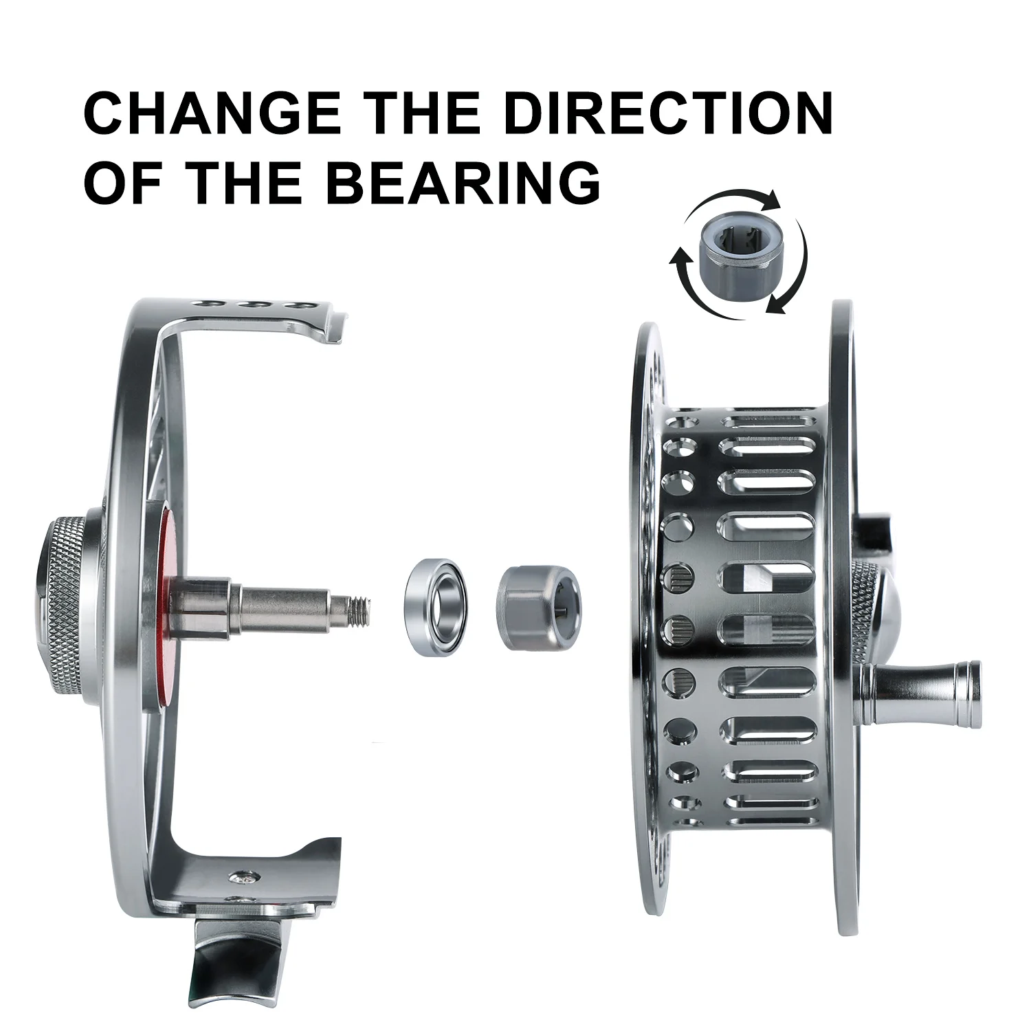 Carrete de pesca con mosca Sougayilang 5/6 7/8, carrete de pesca con relación de alta velocidad, cuerpo de aleación de aluminio mecanizado CNC y carrete, carretes para moscas, perca - imagen 5