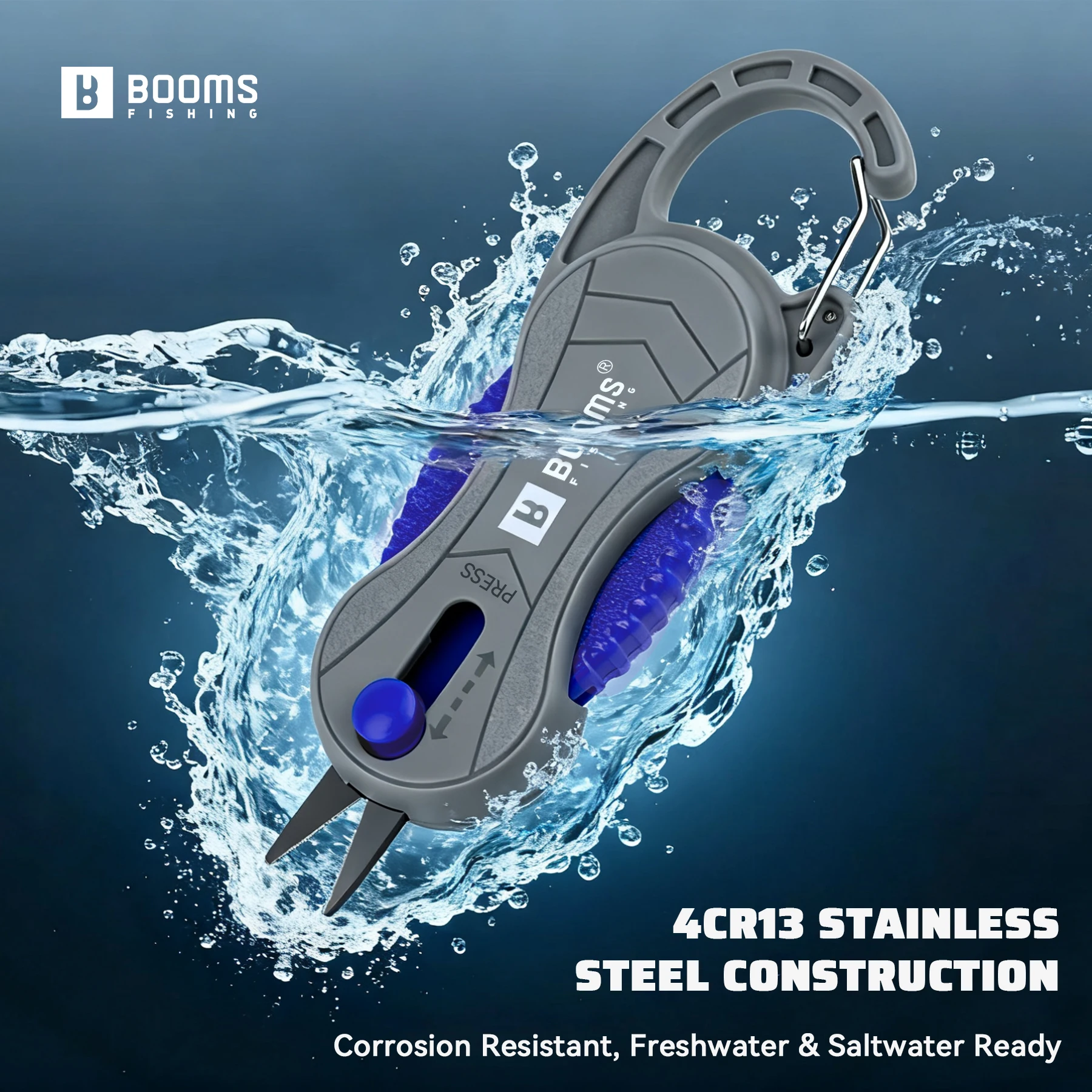 Booms Fishing FR2 Mini tijeras de hilo trenzado de pesca inoxidable tijeras dentadas con bloqueo para accesorios de herramientas de pesca de agua salada - imagen 5