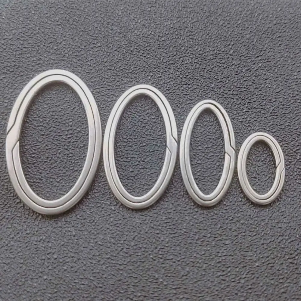 Llaveros de aleación de titanio ovalados reales, colgante de hebilla multitamaño súper ligero, llavero de coche para hombre, regalo creativo masculino - imagen 2