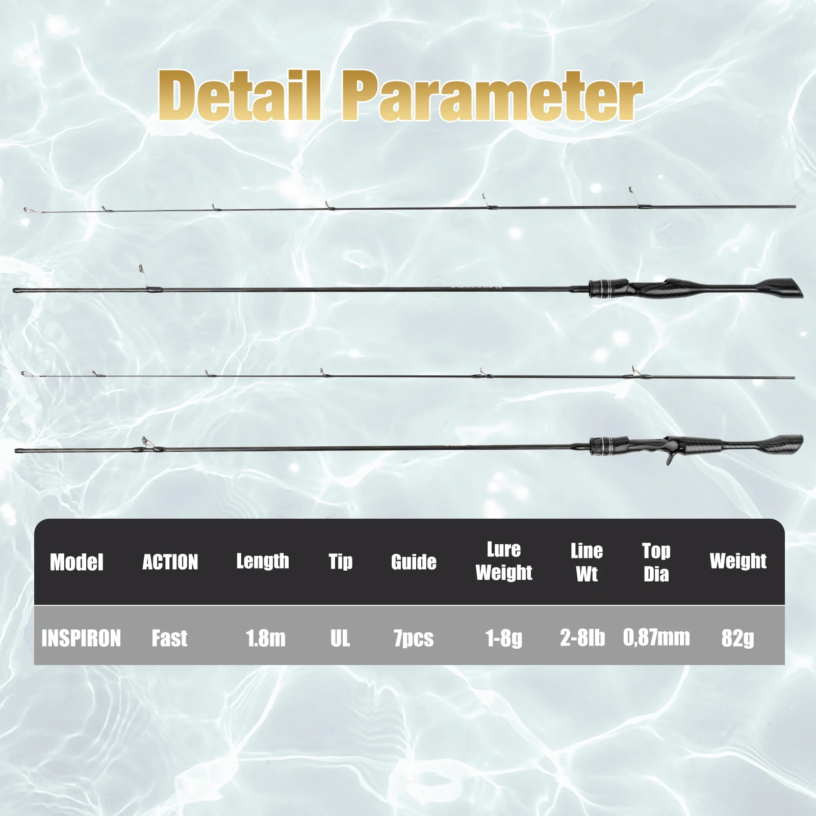 Mavllos INSPIRON Ajing caña de pescar giratoria 1,8 m señuelo 1-8g línea 2-8lb UL punta sólida acción rápida BFS señuelo caña de pescar - imagen 2